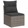 vidaXL Garden Sofa Set Grey PE rattan Large Adjustable Armrests