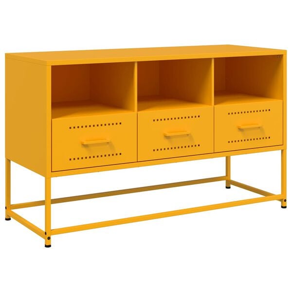 vidaXL TV Cabinet Mustard Yellow Steel 39.4 x 15.4 x 23.8 in TV Cabinet