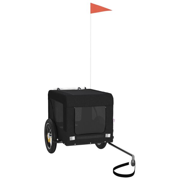 vidaXL Pet Bike Trailer Black Oxford fabric, Iron, PVC