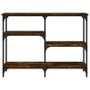 vidaXL Console Table Smoked oak Engineered wood, metal Narrow