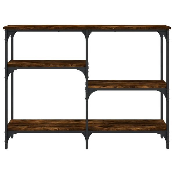 vidaXL Console Table Smoked oak Engineered wood, metal Narrow