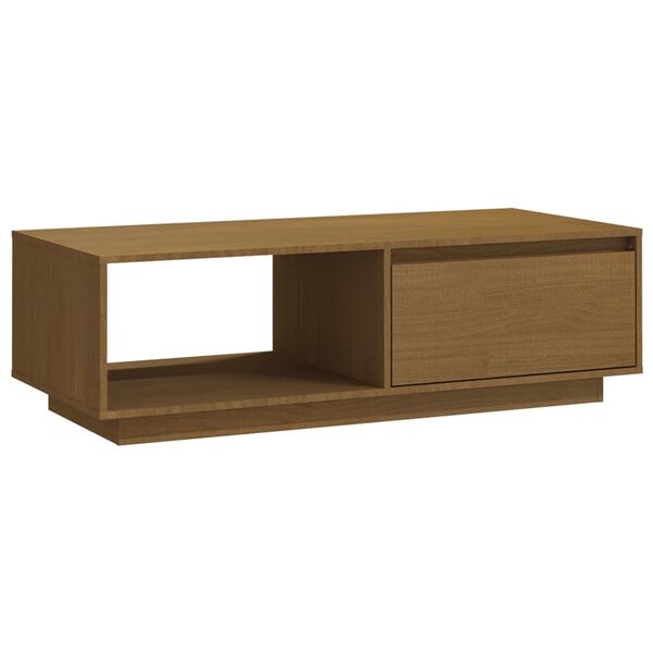vidaXL Coffee Table Honey Brown Solid Pinewood Medium Rectangular