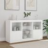 vidaXL Sideboard White Engineered wood, Tempered Glass Medium Sideboard