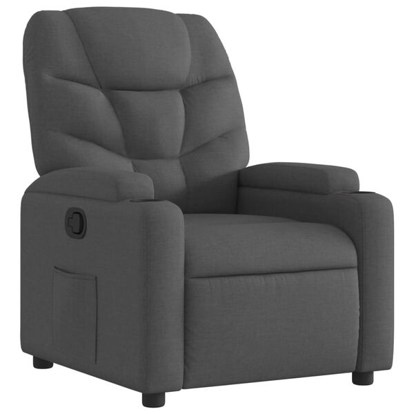 vidaXL Recliner Chair Dark grey Fabric (100% polyester), metal, plywood