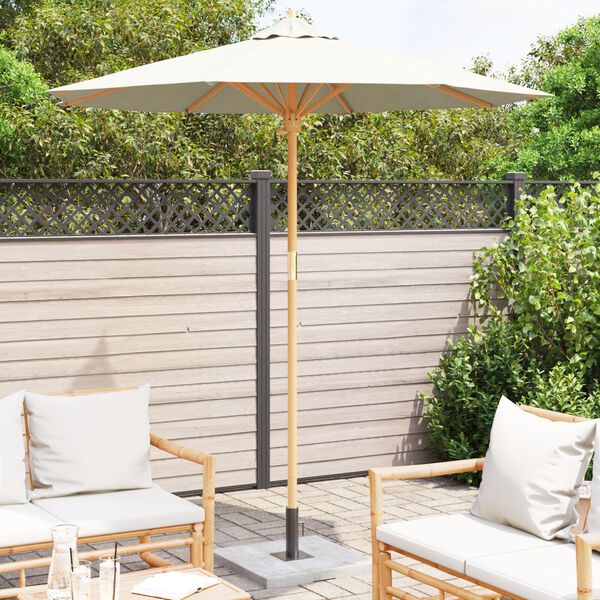 vidaXL Garden Parasol Cream White Ø 270 x 260 cm Bamboo