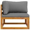 vidaXL Corner Sofa Dark Grey Solid Acacia wood, 100% polyester Standard