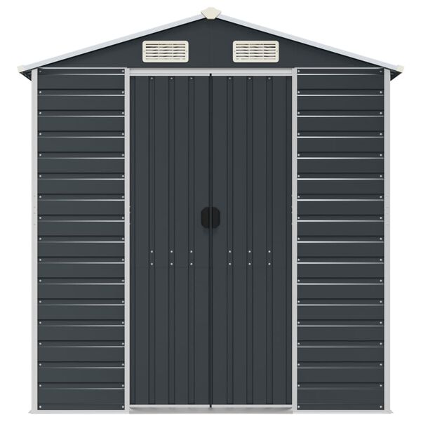 vidaXL Garden Shed Anthracite Galvanized Steel Large Garden Shed
