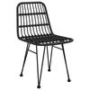 vidaXL Garden Dining Set Black Steel, Polyethylene with a Rattan Look