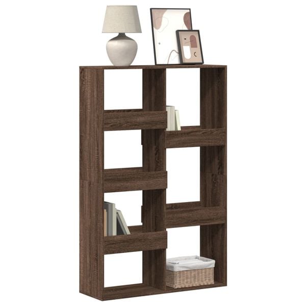 vidaXL Bookcase Brown Oak Engineered Wood Large Modern Sleek