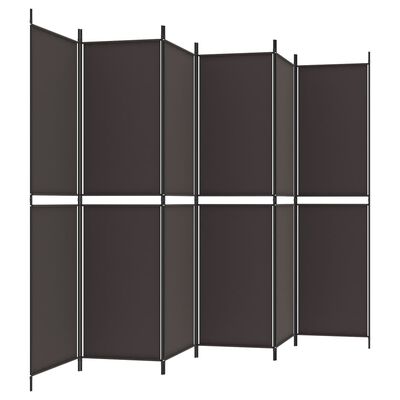 Floor-to-ceiling style room divider with multiple panels in a dark fabric.