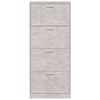 vidaXL Shoe Cabinet Concrete Grey 23.2x6.7x59.1" Engineered Wood