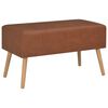 vidaXL Coffee Table Brown Faux leather, solid pine wood Medium