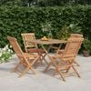 vidaXL Garden Dining Set Brown Solid Teak Wood Medium Foldable