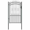 vidaXL Fence Gate with Spear Top Black 40.6" x 68.9" Powder-coated Steel