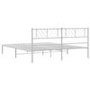 vidaXL Metal Bed Frame White Steel 72 x 84 in Metal Bed Frame