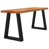 vidaXL Bench Brown and Black Solid Acacia Wood and Powder-Coated Steel