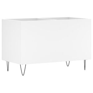 vidaXL Record Cabinet White Engineered wood, iron Medium Record Cabinet