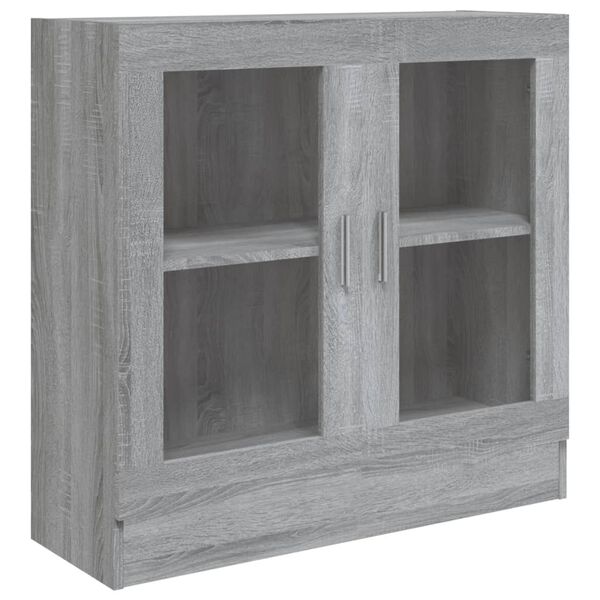 vidaXL Vitrine Cabinet Grey Sonoma Engineered wood, glass Medium