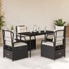 vidaXL Garden Dining Set Black, Cream White