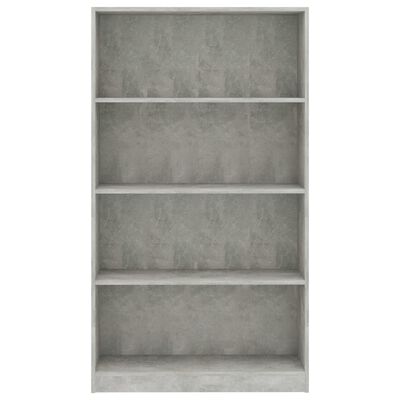 vidaXL 4-Tier Book Cabinet Concrete Gray 31.5"x9.4"x55.9" Chipboard