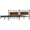 vidaXL Bed Frame Smoked Oak Steel 79 x 79 in Bed Frame Rectangular