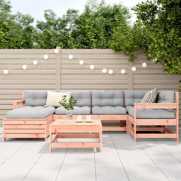 vidaXL Garden Sofa Set Reddish-brown Solid Douglas Fir wood 7 Piece