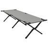 vidaXL Folding Camping Bed Grey 75.98 x 27.17 x 17.72 in Oxford fabric