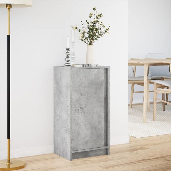 vidaXL Sideboard Concrete grey Engineered wood, glass Medium Sideboard