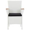 vidaXL Dining Set White PE Rattan 9 Piece Set Removable Covers
