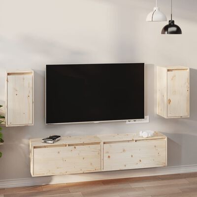 vidaXL Wall Cabinets 2 pcs 11.8"x11.8"x23.6" Solid Wood Pine