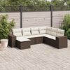 vidaXL Garden Sofa Set Brown PE Rattan, Powder-Coated Steel, Polyester