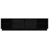 vidaXL TV Cabinet Black Solid pine wood Medium TV Cabinet Rectangular