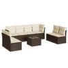 vidaXL Patio Sofa Set Brown, Cream White