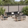 vidaXL Garden Sofa Set Natural wood Solid pine wood (untreated) Large