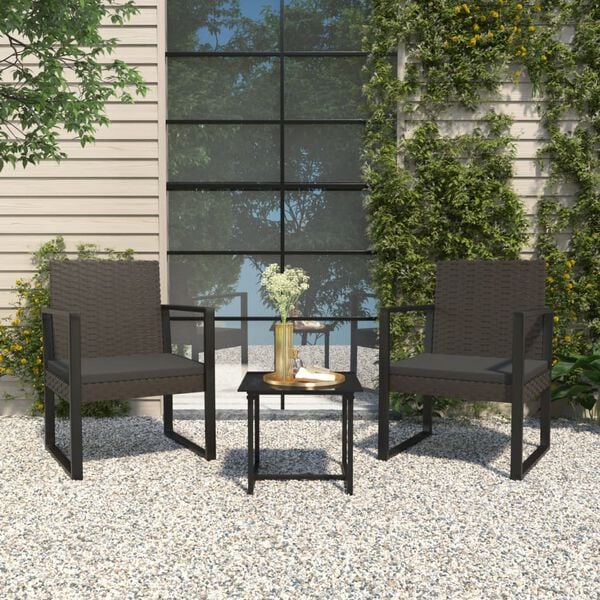 vidaXL Garden Armchair Black Poly Rattan Standard Durable Armchair