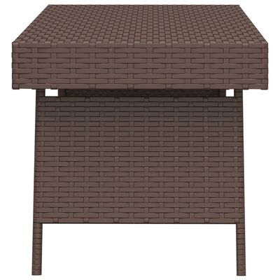 vidaXL Foldable Side Table Brown 23.6"x15.7"x15" Poly Rattan