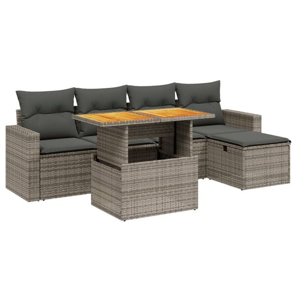 vidaXL Garden Sofa Set Grey
