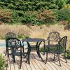 vidaXL Bistro Set Black Cast aluminum 1 Table, 4 Chairs Durable
