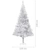 vidaXL Artificial Pre-lit Christmas Tree with Ball Set Silver 94.5" PET