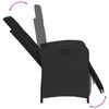 vidaXL Reclining Patio Chairs 2 pcs with Footrest Black Poly Rattan