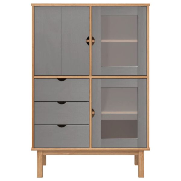 vidaXL Highboard Brown Solid pine wood, engineered wood