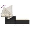 vidaXL Double Sun Lounger Black PE rattan Double-sized