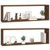 vidaXL Wall Cube Shelves 2 pcs Brown Oak 31.5x5.9x10.4" Engineered Wood
