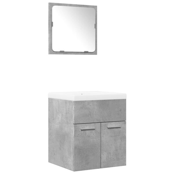 vidaXL Bathroom Furniture Set Concrete Grey, White