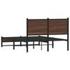 vidaXL Bed Frame Brown oak Steel, engineered wood Small Double Bed Frame