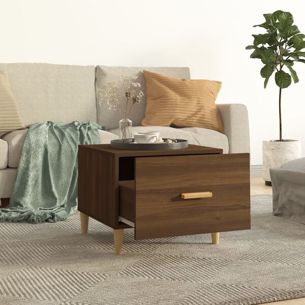 vidaXL Coffee Table Set of 2 Brown oak