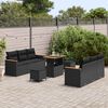 vidaXL Garden Sofa Set with Cushion 11 pcs Black Poly Rattan