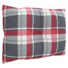 vidaXL Pallet Cushion Set of 3 Red check pattern 100% Polyester Standard