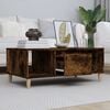 vidaXL Coffee Table Smoked Oak Engineered wood, solid eucalyptus wood