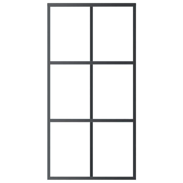 vidaXL Sliding Door with Hardware Set ESG Glass&Aluminium 40.2x80.7"(151013+145262)